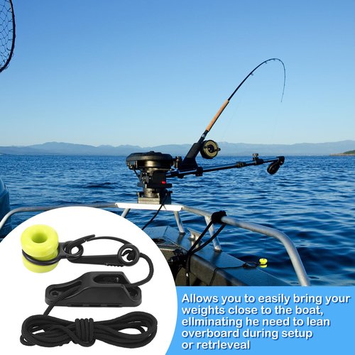 WinnerWhy 2 Pcs #3025 Downrigger Weight Retriever Fairlead Cleat with 78 inches Cord for Trolling and Deep-sea Fishing