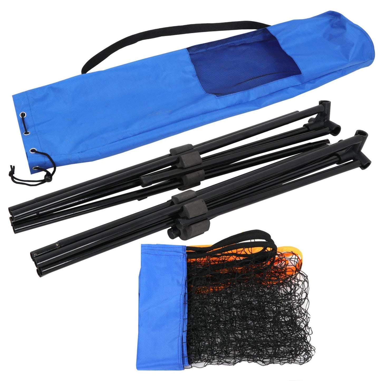 JungleA Portable Tennis Net, 10FT x 5FT Height Adjustable Badminton Pickleball Net Set, Multi Sport Equipment Goal for Soccer, Volleyball, Kids Volleyball for Indoor Outdoor Garden, Backyard, Beach