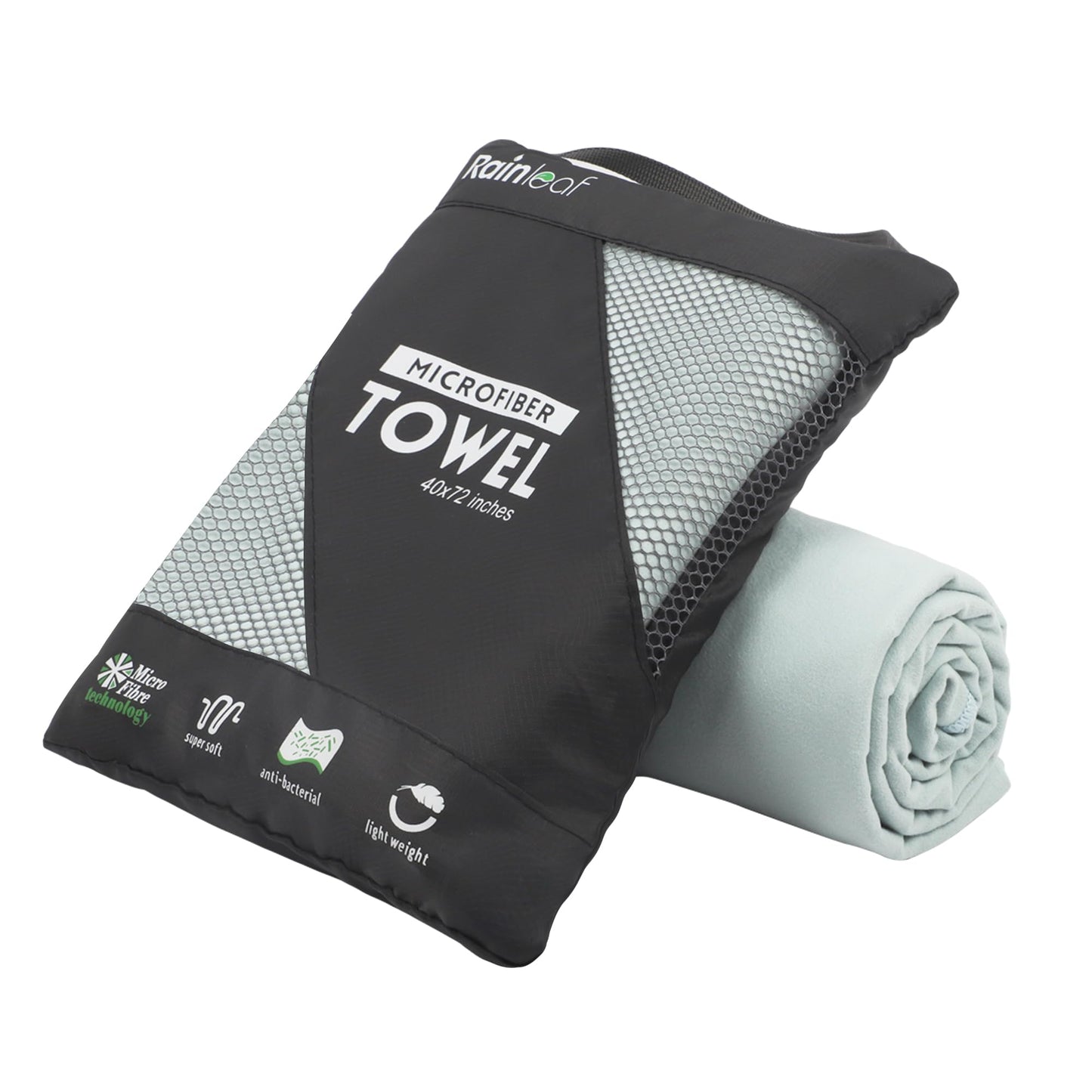 Rainleaf Microfiber Towel Quick Dry Camping & Travel & Gym Towel. Compact