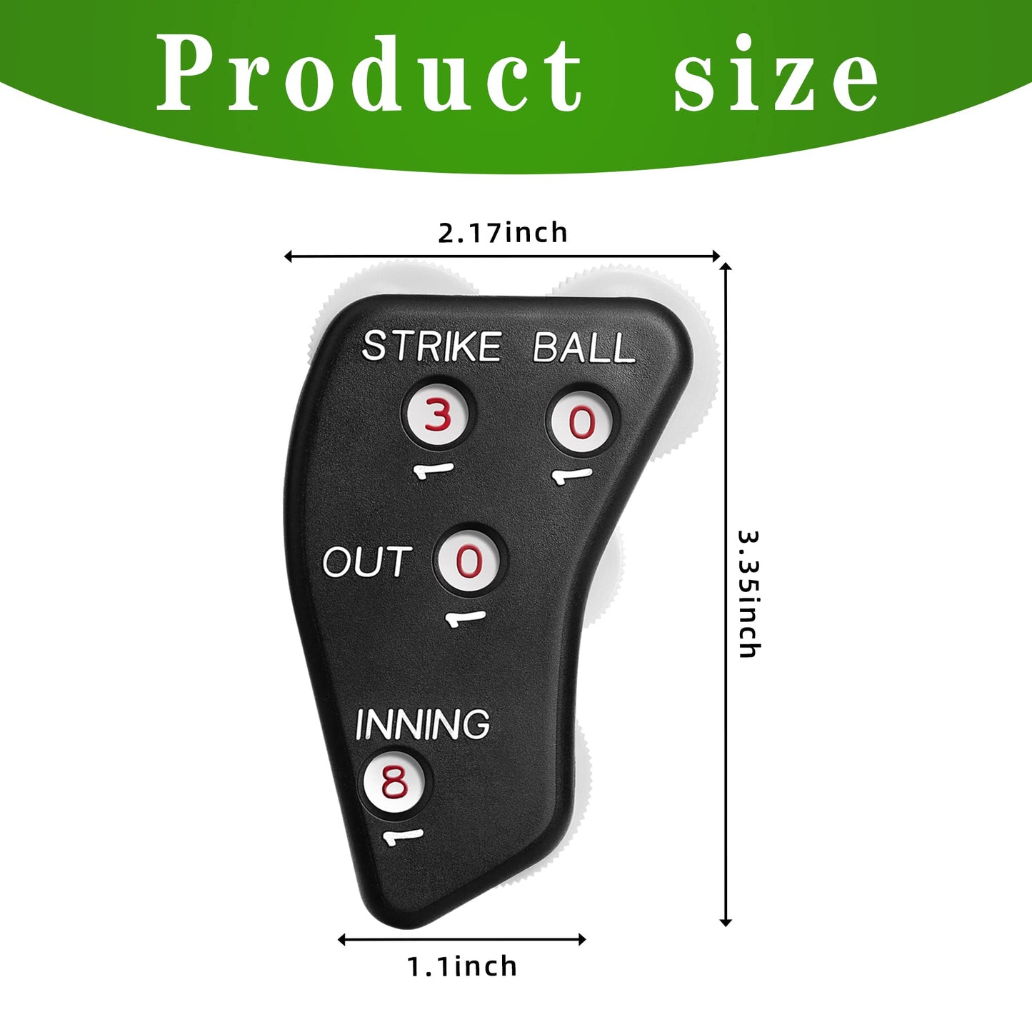 Watayo 2 Pcs 4 Wheel Baseball Umpire Clicker -Black Umpire Indicator Gear -Practical Baseball Counter Clicker for Scorekeeper Recording Outs & Innings Balls