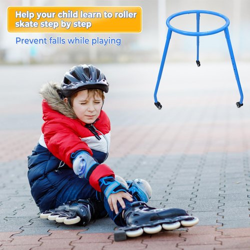 Nattork Skate Trainer,Roller Skate Mate Aid Support with Adjustable for Kids Boys or Girl, Outdoor Roller Inline Skating Beginners Blue