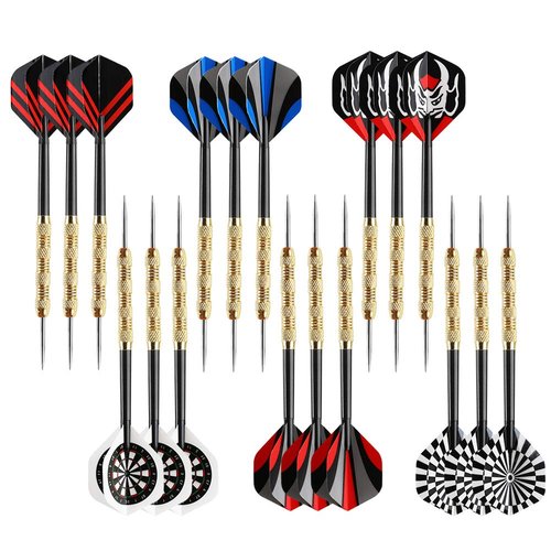 Accmor Metal Tip Darts, Steel Tip Darts, Professional Metal Darts, Darts Metal Tip Set, Metal Darts for Dartboard,18 pcs ﻿