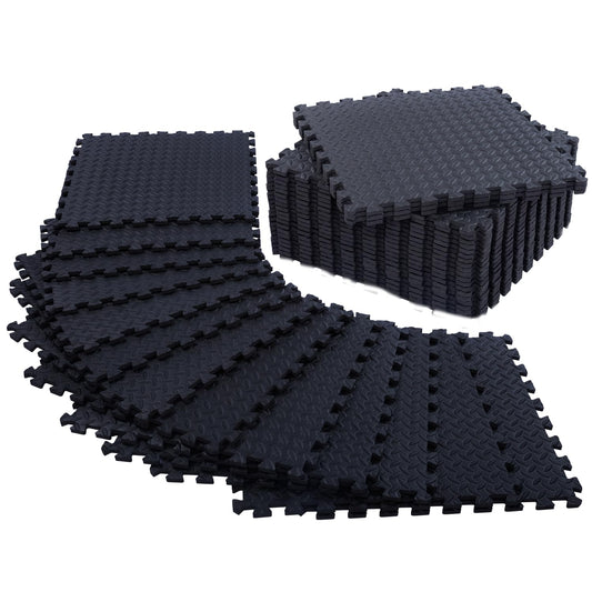 24 Pack - 1/2" Extra Thick Floor Exercise Mat for Home Gym Floor Padding for Kids - High-Density EVA Interlocking Foam Floor Tiles for Gym Equipment, Play Area, Yoga, Cardio, Weights, MMA