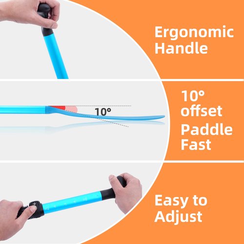 LEDONNE SUP Paddle 4-Piece Adjustable Stand Up Paddle Floating Lightweight Portable Kayak Paddle Paddleboard Oar with Aluminum Alloy Shaft, 2 Nylon Blades, Hook&Loop, Drip Ring, Blue