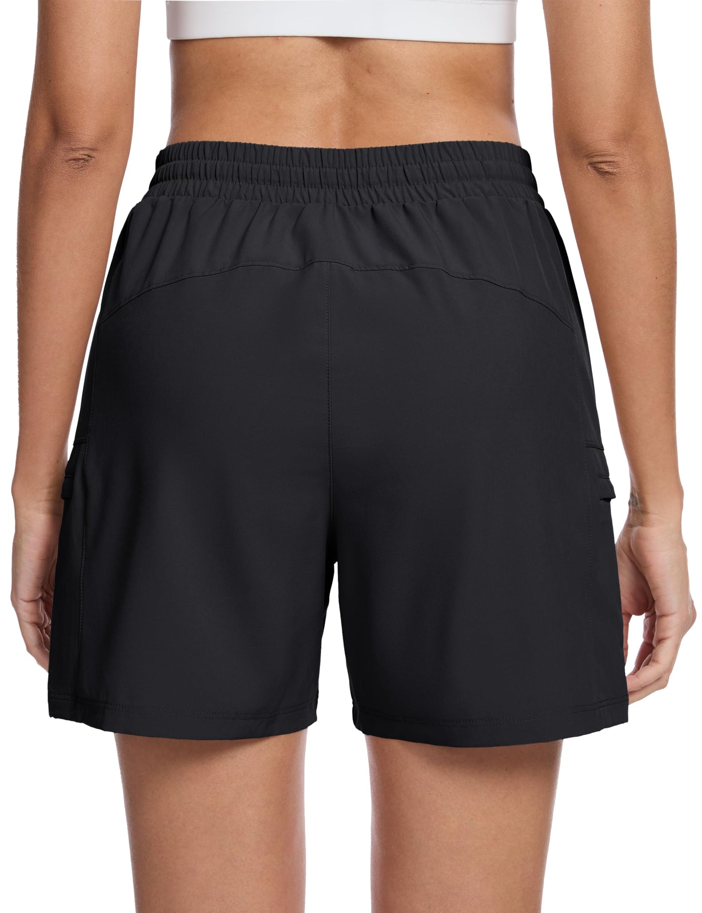 MAGCOMSEN Women's Hiking Cargo Shorts With 4 Pockets Quick Dry Golf Casual