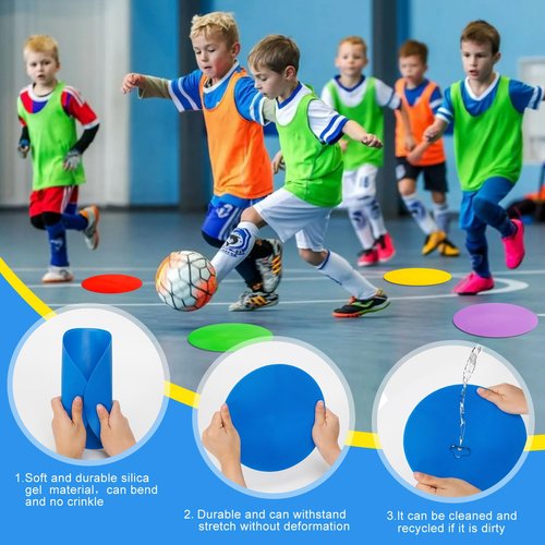9 inch Spot Markers Flat Field Cones,Non Slip Rubber Agility Markers Flat Field Cones for Soccer Basketball Sports Speed Agility Training （12 pcs）