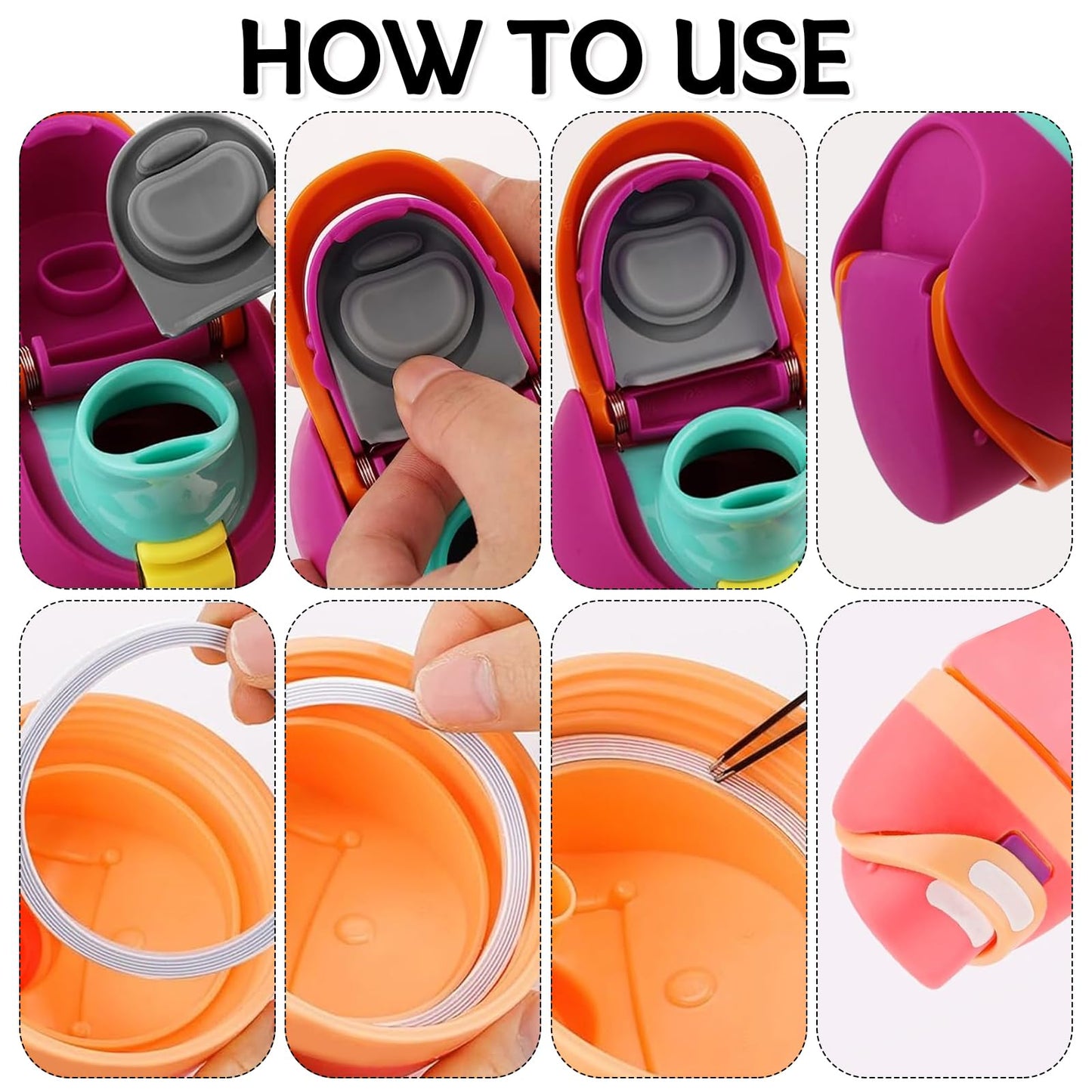 BMSQOFD 5 Sets Replacement Seal Gasket Stoppers for Owala Freesip Cap Mouth,Silicone O Sealing Ring Parts Water Bottle Top Lid Accessories for Owala Freesip 16/19/24/32/40oz 5p1-B03