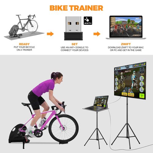 CooSpo USB ANT Stick,ANT+ Dongle for Indoor Cycling Training Data Transmission, Compatible with BKOOL Wahoo TacX Bike Trainer,Zwift TrainerRoad Garmin Connect Cycleops Trainer Rouvy TacX Vortex