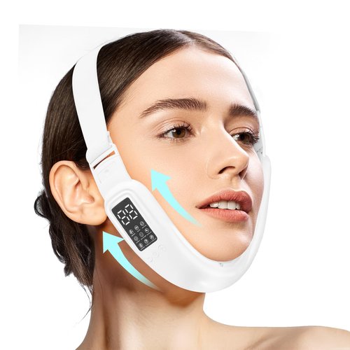 Electric Double Chin Device and V-Face Machine with 8 Modes and 15 Gear Adjustable Intensities - Intelligent Double Chin Machine for V-face