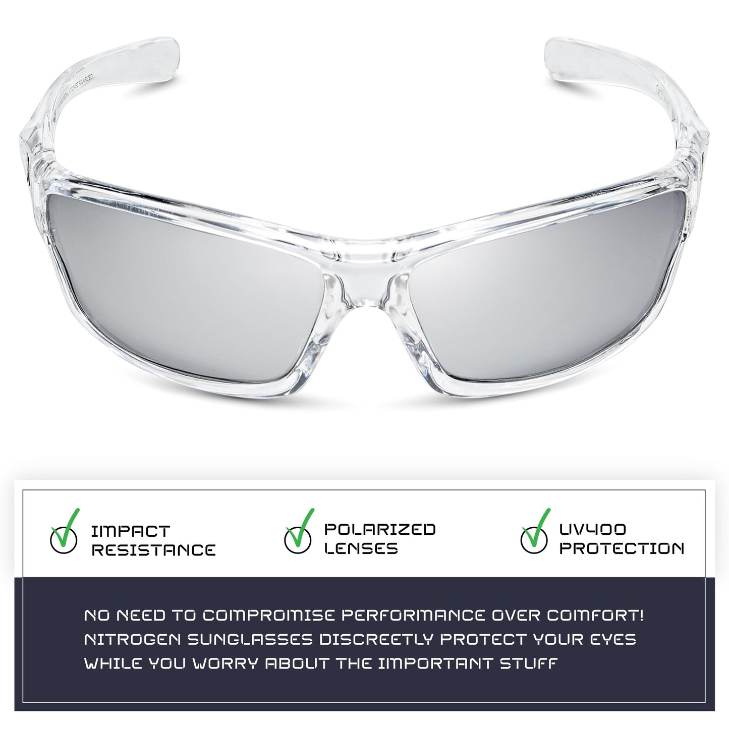 Nitrogen Polarized Wrap Around Sport Sunglasses for Men Women UV400 Driving Fishing Running Sun Glasses