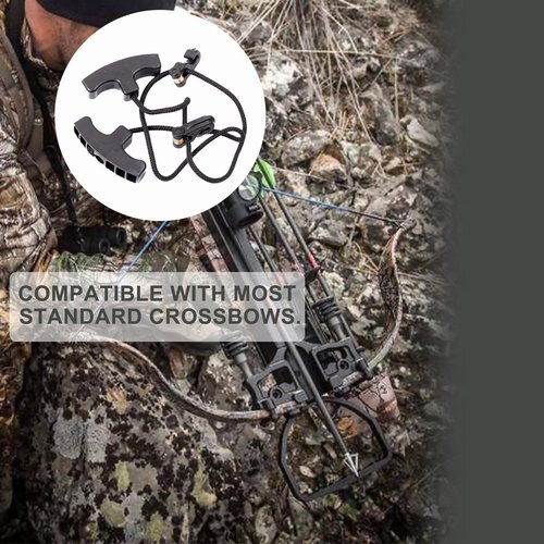 KURUGEILI Archery Cocking Devices Double T Handle Crossbow Cocking Rope Crossbow Pull Cord Rope Cocker String Puller Assist Tool for Crossbow Hunting-Works with All Crossbows