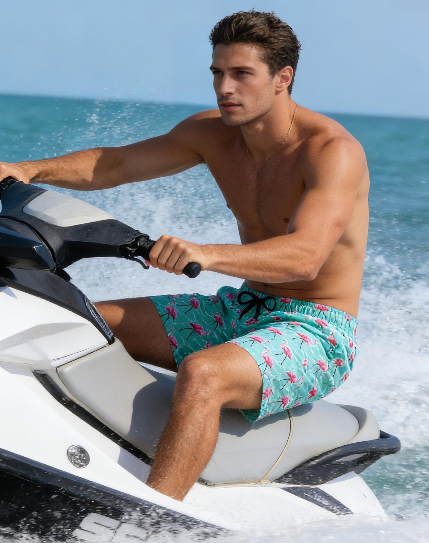 uideazone Mens Swim Trunks with Compression Liner Swimming Shorts 7 Inch Inseam Waterproof Quick Dry Beach Sport Shorts M-XXL