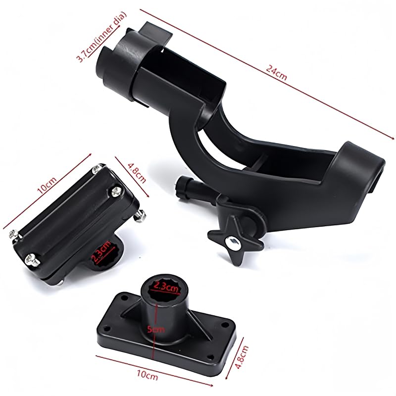HiUmi 4-Pack Adjustable Rotatable Fishing Rod Mount Rack Holder for Boat Kayak Canoe RH50-4Pack