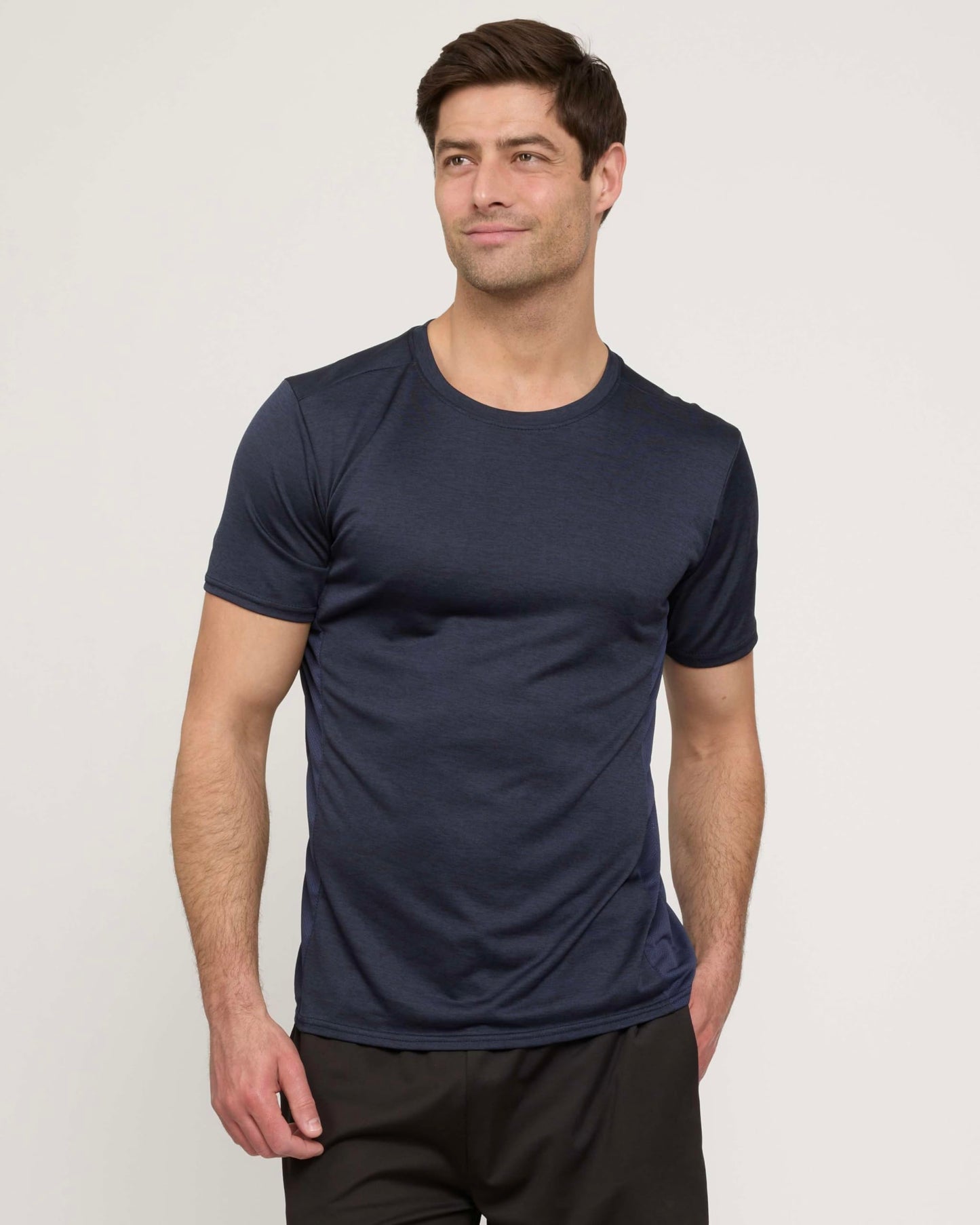 Real Essentials - Pack of 5 Men’s Active Quick Dry Fit Crew Neck T-Shirts Athletic Gym Workout Short Sleeve Tee Tops Camisas para Hombres Summer - Medium - Set 12