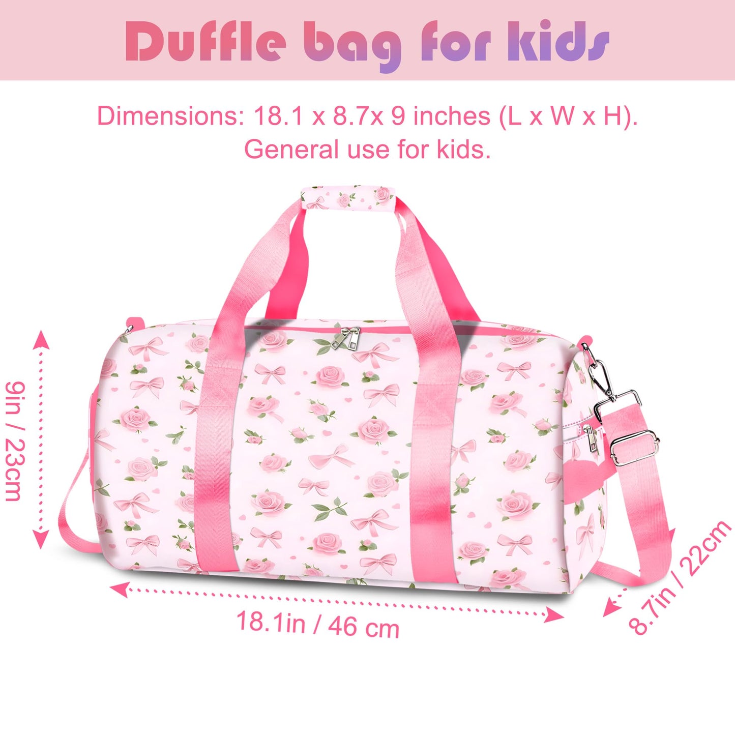 Duffle Bag for Woman Corduroy Gymnastics Sports Bag for Kids Dance Girls with Shoe Compartments