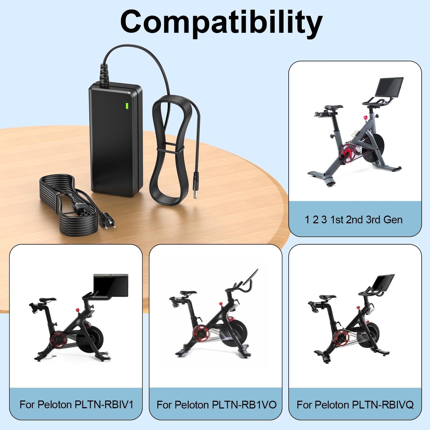 VIFOCUFY Power Cord for Peloton Exercise Bike 12V 4.17A Power Supply