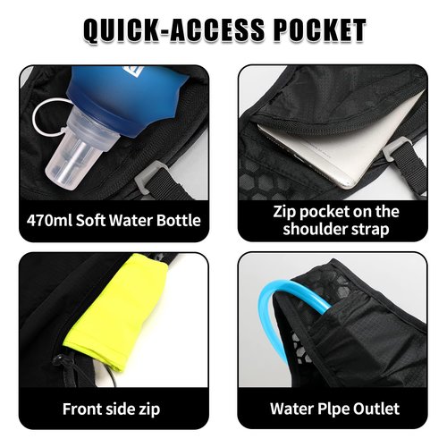 B BAIYULE Hydration Pack Backpack, 2L Water Bladder,Camel Hydrtaion Vest for Hiking Cycling Running Biking,Hydro Water Daypack for Women & Men (Backpack with 2L Bladder)