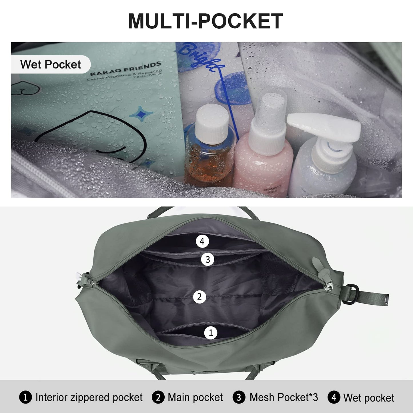 Travel Duffel Bag, Carry On Overnight Weekender Bags for Women