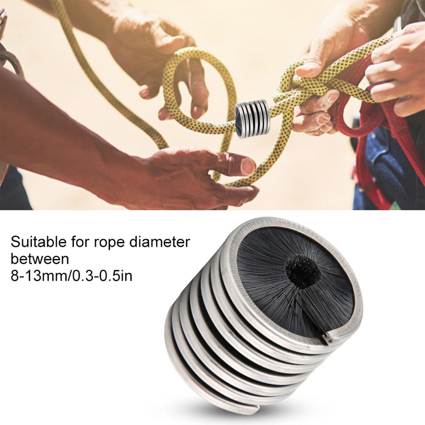 Jwthee Climbing Rope Cleaning Brush, Rope Brush Rope Cleaner Brush Outdoor Rock Climbing Rope Cleaner Professional Rope Cord Cleaning Brush Washing Tool