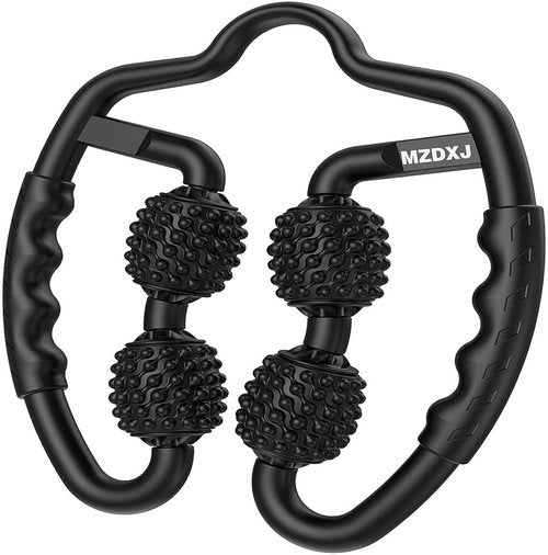 MZDXJ Trigger Point Muscle Roller for Calves, Leg, Arms, Tennis Elbow and Golfer Elbow, Foam Roller Deep Massage Tool for Relieve Muscle Soreness, Stiffness and Tight Muscles (Black)