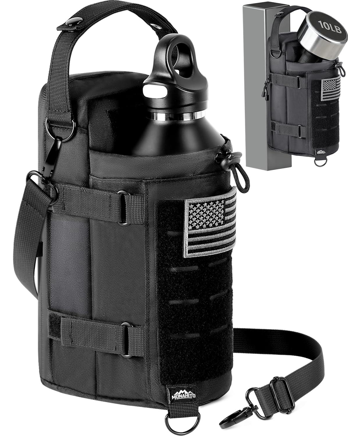 MONAHITO Magnetic Gym Bag for Men - Water Bottle Carrier Holder Bag