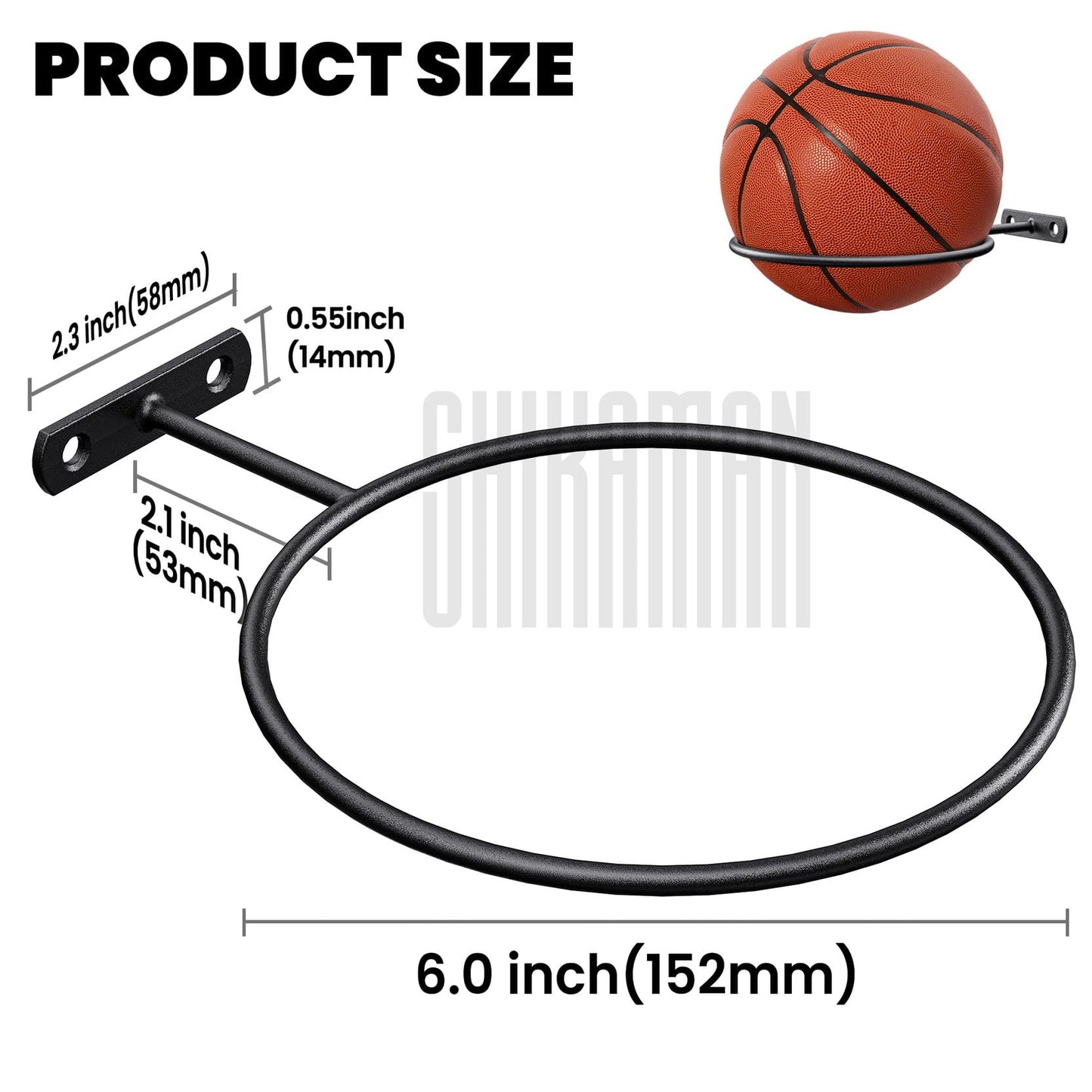 Ball Holder Wall Mount,Basketball Football Stand Ball Storage Set of 2