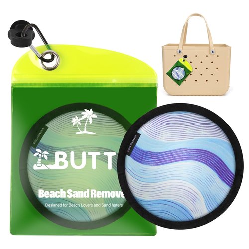 Talc-Free Double Capacity Sand Remover for Beach - Gentle on Skin Instant Sand Removal Bag with Natural Ingredients - Beach Essentials & Accessories for Vacation Travel and Cruise