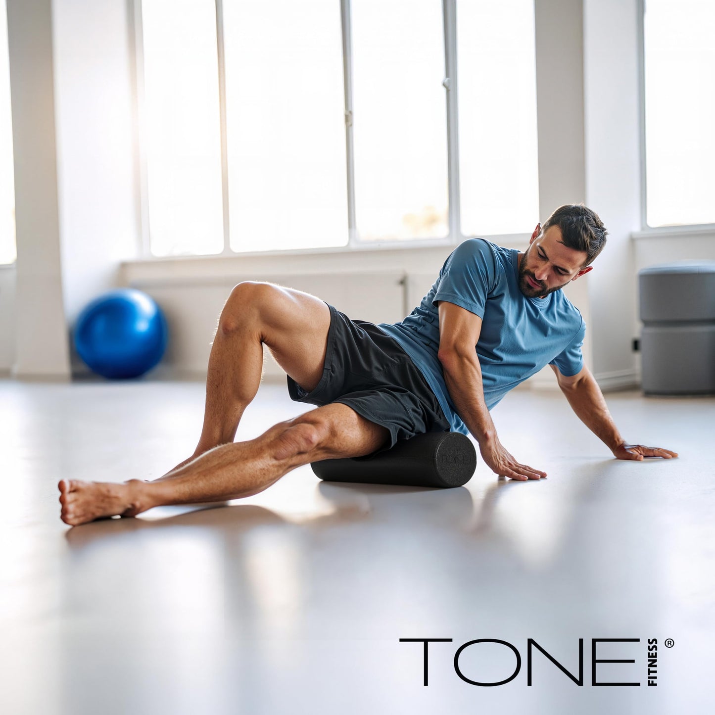 Tone Fitness High Density EPP Foam Exercise Foam Roller for Yoga, Pilates, Stretching, Massage, and Recovery 24 inch Black