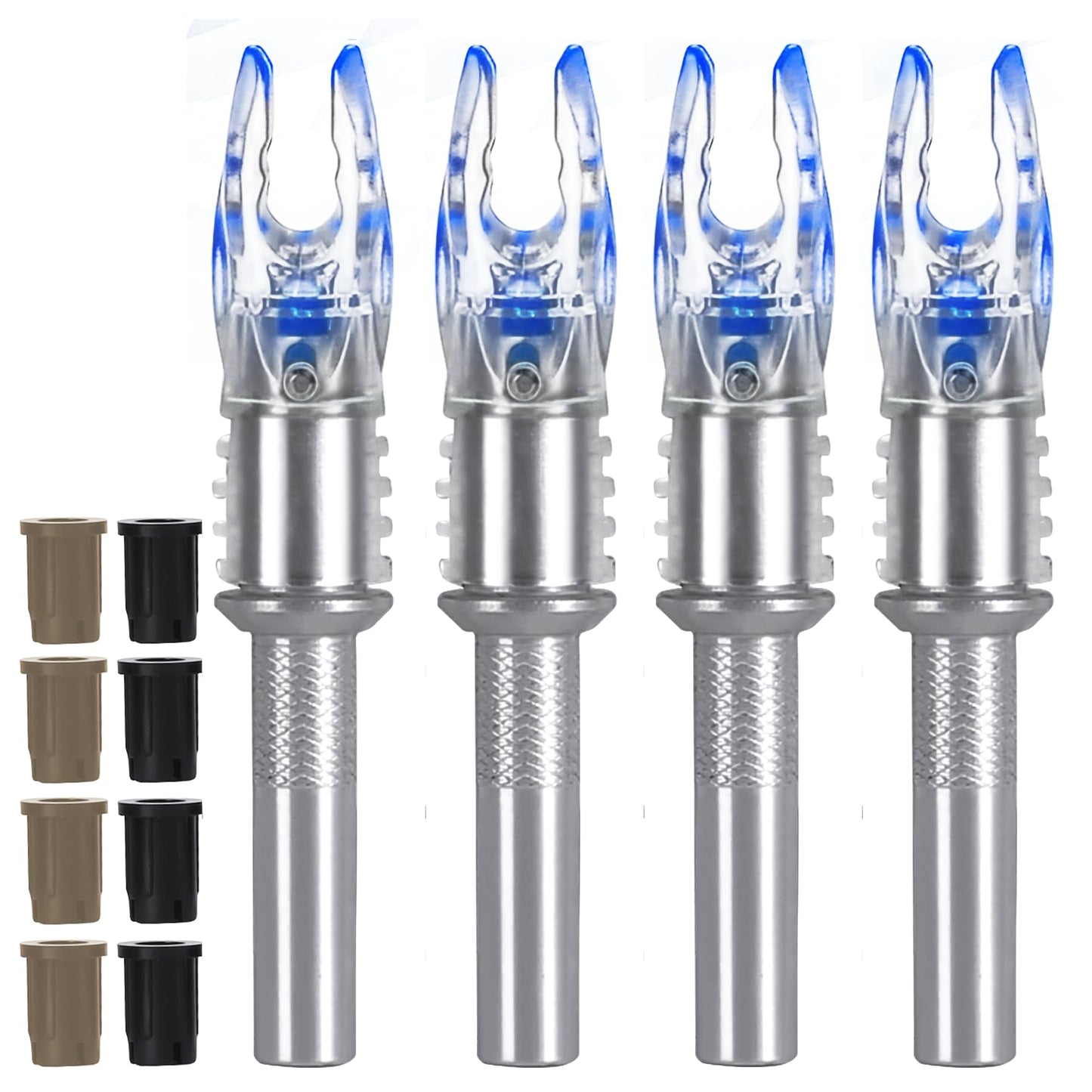 DEEPOWER G Lighted Nocks 4 PCS Easy Pull Up/Down Switch High-Visibility LED Hutting Arrow Nocks Fits .204, 233, 244, 246 Arrows, with H, S, GT Bushings Strobe