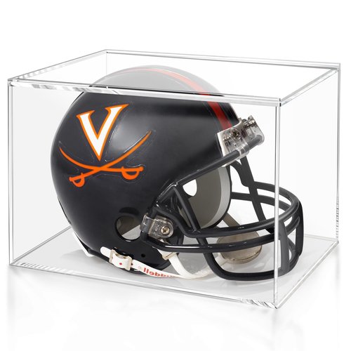 Mini Helmet Display Case, Clear Acrylic Display Cases for 1/2 Football Baseball Helmet Showcase, UV Protection Mini Helmet Storage Box – 1 Pack