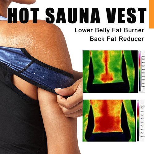 Sauna Suit Sweat Waist Trainer Vest for Women Sweat Workout Tank Top Shaper Blue S/M