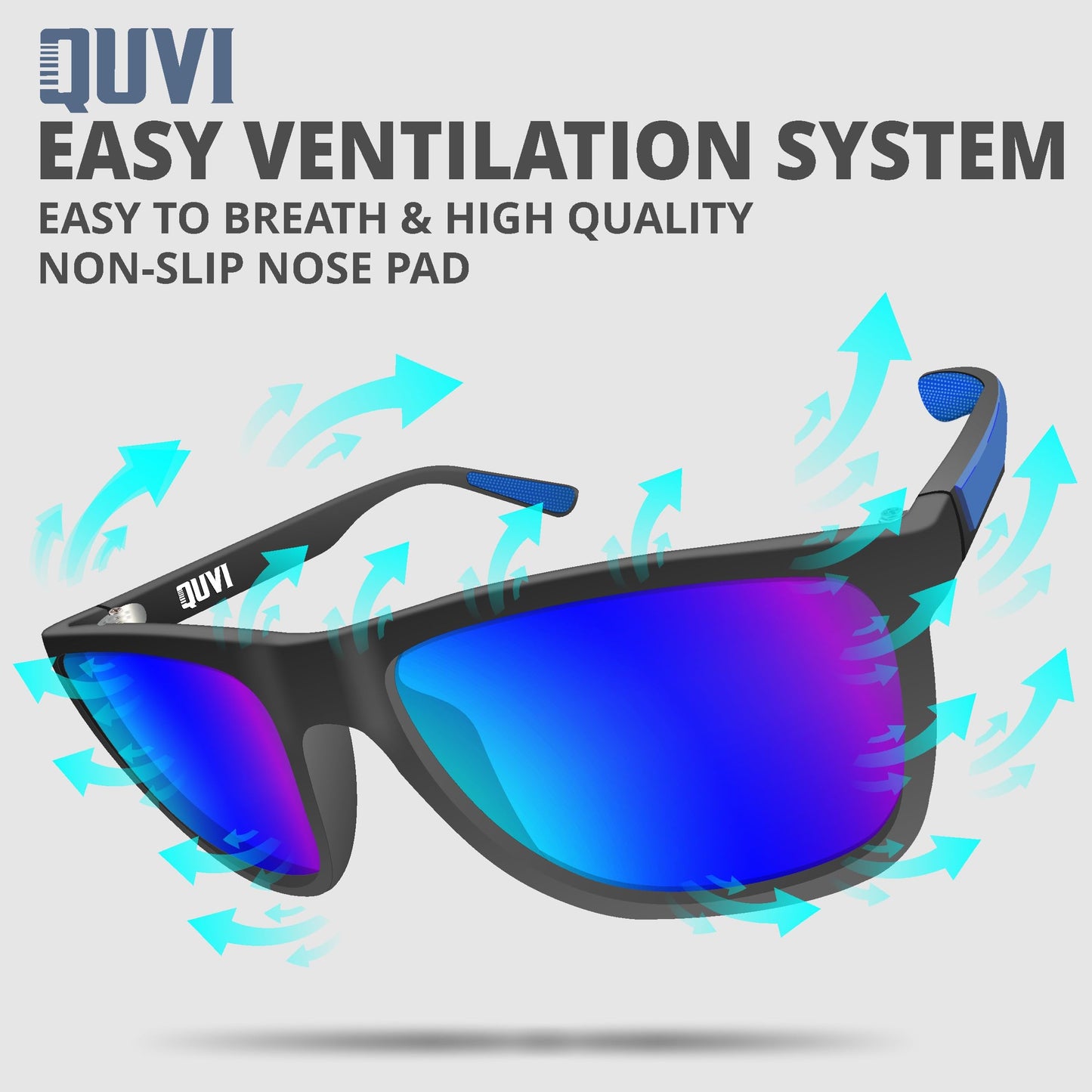 QUVI Polarized Sunglasses for Men | Mens Sunglasses Polarized UV Protection, Lightweight Men's Sun Glasses for Driving Sports Fishing Golf Cycling