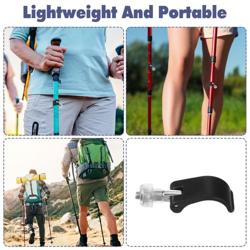 HJZHII 6 Pack Trekking Poles Quick Flip Pole Clamps with Nut Screws, 3 Size Trekking Poles Clamp Replacement Locking Clips Climbing Pole External Lock for Hiking Walking Camping Mountaineering