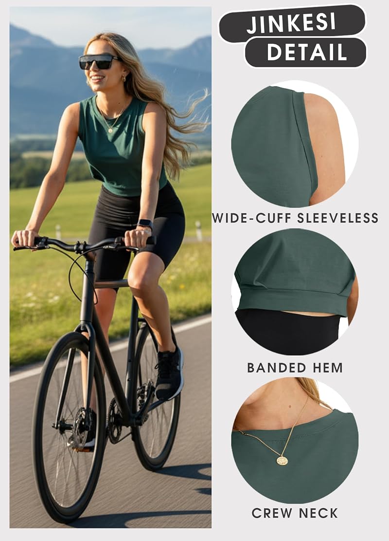 A4 Graphite Green Medium: Women Workout Crop Tank Top Sleeveless Gym Yoga