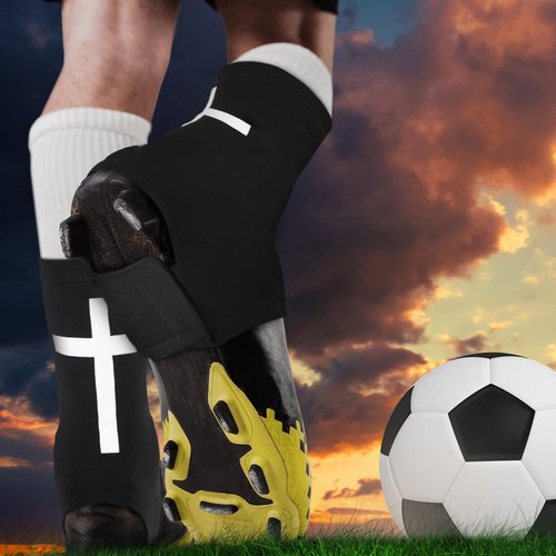 VioraWhite Cross Spat Cleat Covers Football Spats Christian Cross Adjustable Non Slip Cleat Sleeves for Soccer Baseball Softball Field Hockey Fit for Youth Adults Men and Women Gift for Athlete