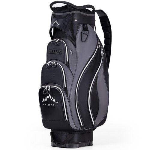 UNIHIMAL Golf Cart Bag with 14-Way Divider Top, Ample Storage Space, Men's Golf Bag with Handles and Umbrella Holder (Black-Grey)