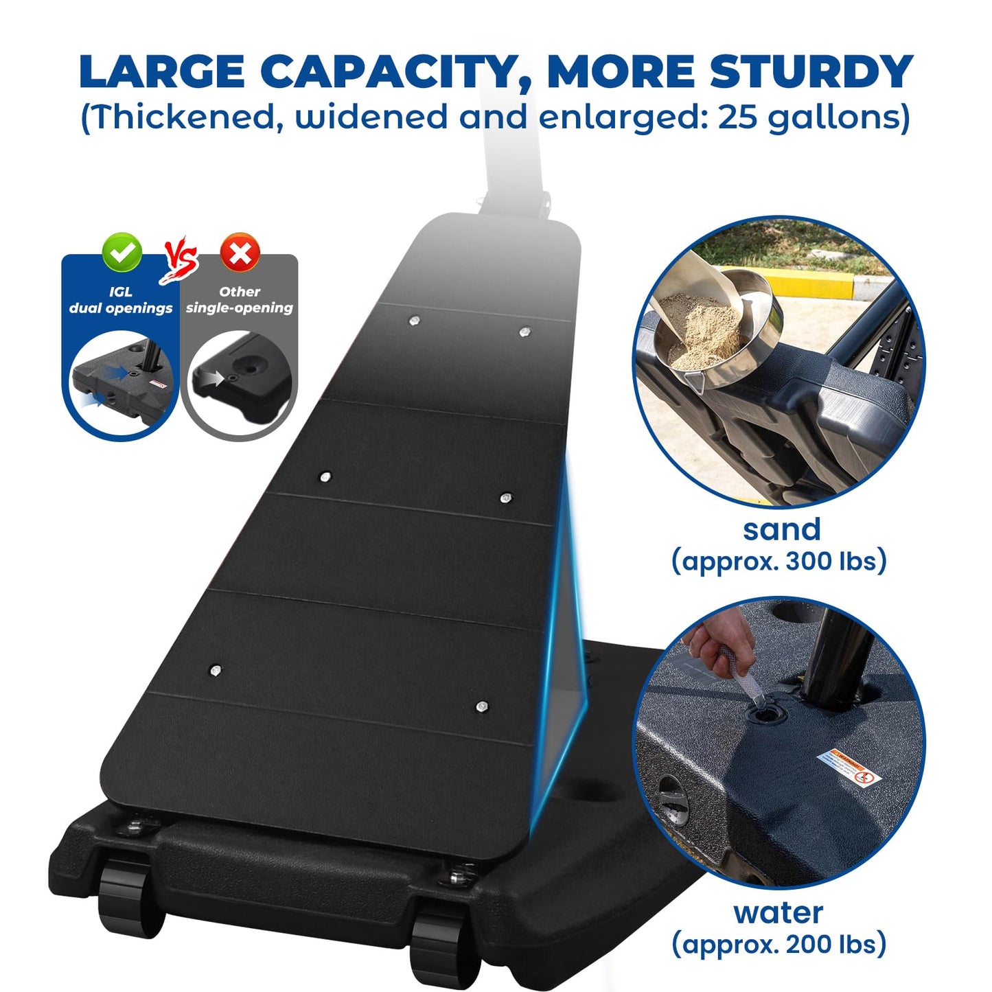 IGL Basketball Hoop Outdoor with 52 Inch Shatterproof Backboard, 10FT Height Portable Basketball Hoop Outdoor, Adjustable Basketball Goal System (Black)