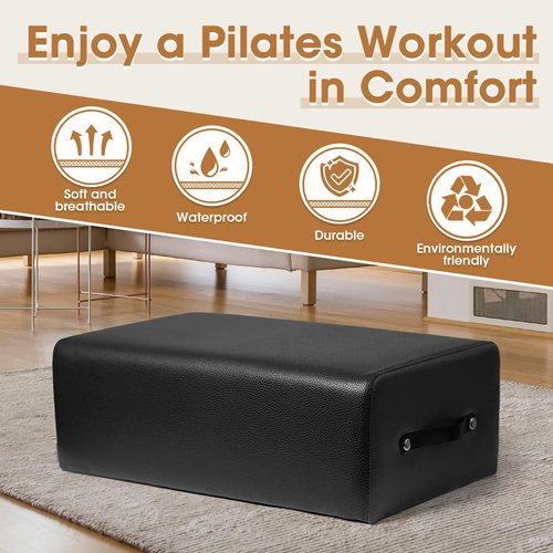 Pilates Sitting Box, Pilates Box for Home and Gym Use, Pilates Equipment Accessories, Pilates Reformer Box,Black