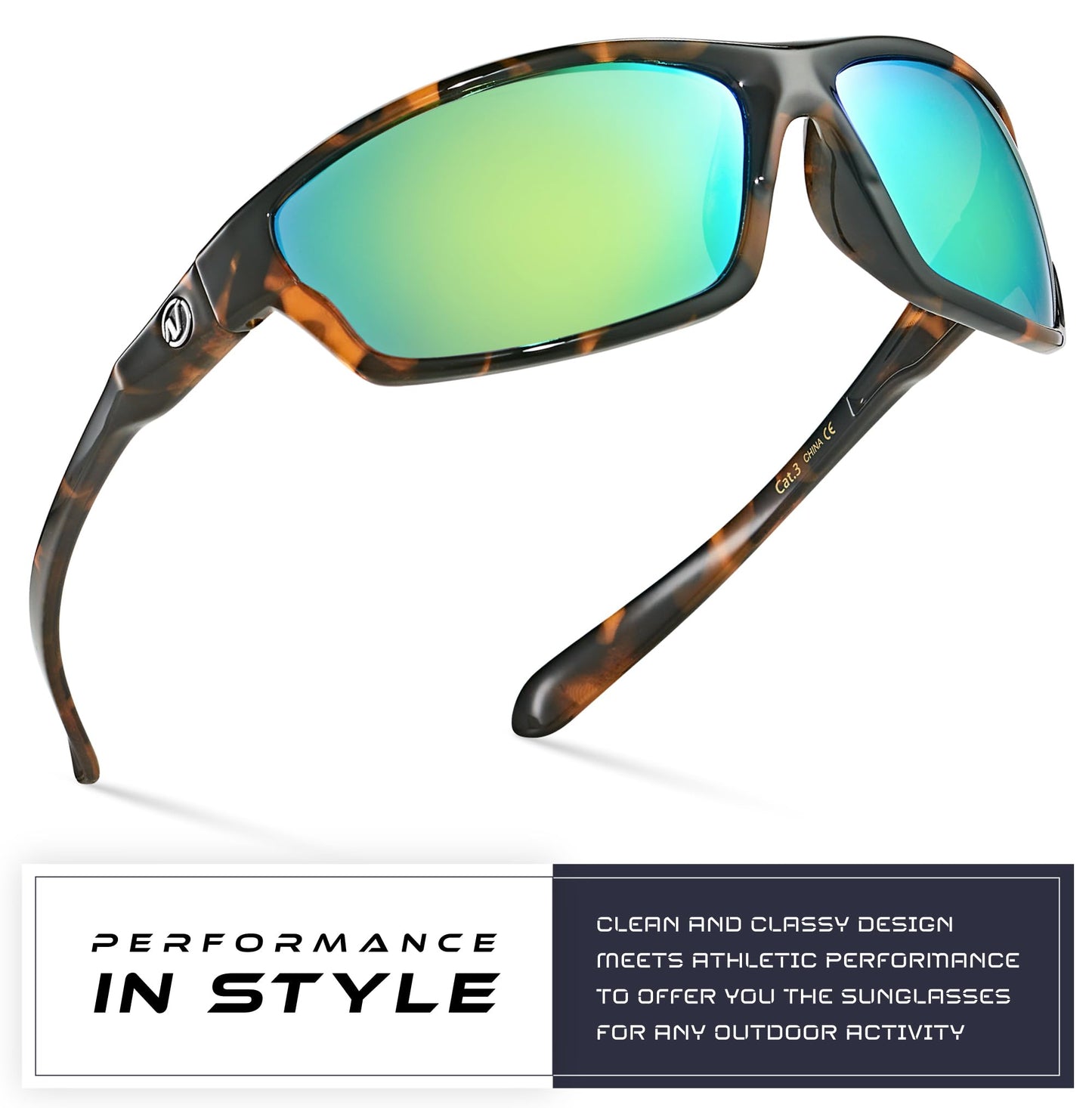 Nitrogen Polarized Wrap Around Sport Sunglasses for Men Women UV400 Driving Fishing Running Sun Glasses