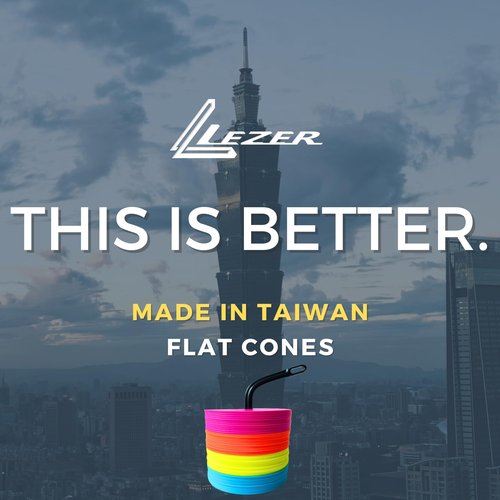 LEZER 6 Inch Flat Cones, Spot Markers, Soccer Cones, Field Court Markers, Sit Spots, Flat Discs, Soccer Training Equipment, Agility Practice, Football, Made in Taiwan, Set of 48