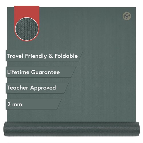 Manduka PRO Travel Yoga Mat – Foldable, Compact, Great for Travel 2mm | PVC Foam | Non-Slip | Moisture Resistant | 71” x 24”