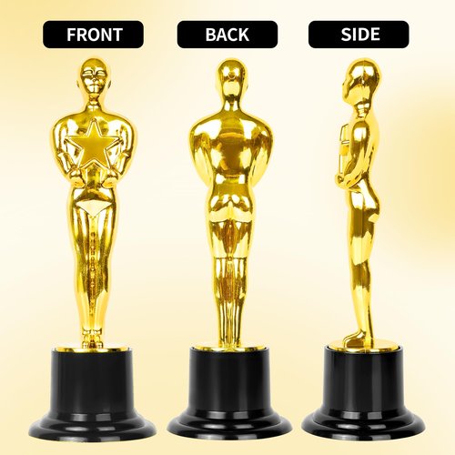 DODILUYI Gold Star Award Trophies 12 Pack 6 Inch Plastic Golden Statue Award for Party Decorations, Party Prize, Game Prize, Party Favors, School Award and Appreciation Gifts