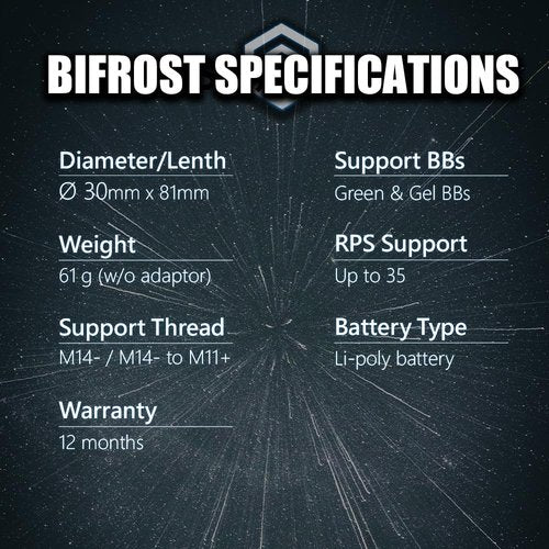 ACETECH Airsoft Pistol/Riffle RGB Tracer Unit Bifrost 14mm CCW Negative Thread with M14- to M11+ Adaptor Green/Gel BB LED Rainbow Lighting Effect (Standard Black)