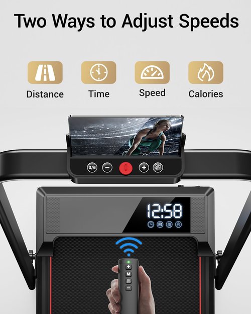 14% Incline Walking Pad Treadmills for Home and Office, 3-in-1 Portable Under Desk Treadmill, Folding Treadmill with 2.5 HP Quiet Brushless, 300 LBS Capacity