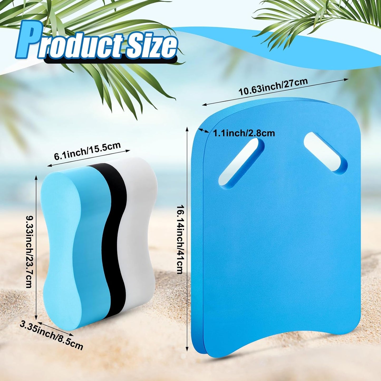 2 Pcs Swimming Kickboard Pull Buoy Set Training Aid Float Pull Buoy Leg Float Swimming Training Equipment Accessories for Hand Leg Adults Children Beginners Exercise Fitness