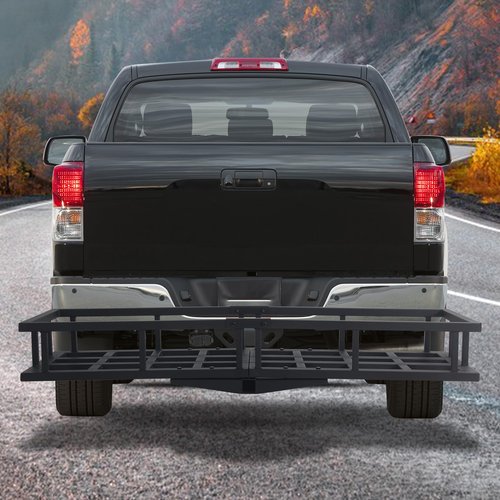 Hitch Mount Cargo Carrier Basket with 500LBS Capacity Fits 2” Receiver, 60'' x 22'' x 7'' Trailer Hitch Cargo Rack for Vehicle Car SUV Truck