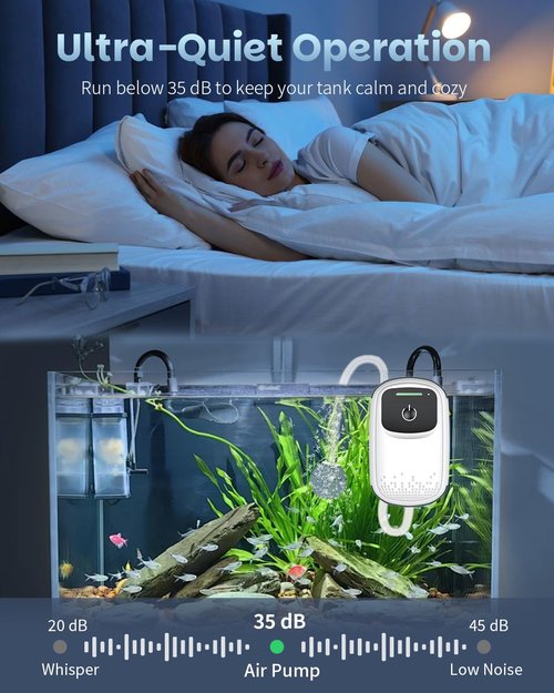 Pawfly Aerator for Fish, Portable Live Bait Pump, Rechargeable Battery Air Pump for 5-20 Gallon Bait Bucket, Adjustable Minnow Bucket Livewell Aerator for Outdoor Fishing and Fish Transport