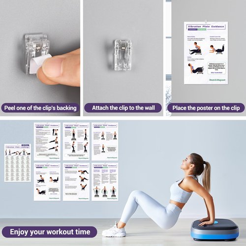Vibration Plate Exercise Machine Poster - Portable Full-Body Workout Equipment for Home & Gym, 30-Day Training Program w/ 6 Guides & 4 Planners