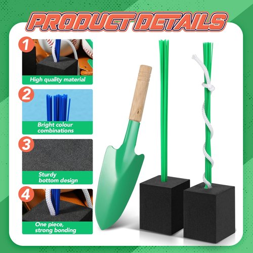Shappy 12 Pieces 12 Pieces Base Plug with Tassel Baseball Base Plugs Anchor Baseball Field Heavy Duty Anchor Plugs with Tassel for Baseball Field Drill Softball Accessories (Green)