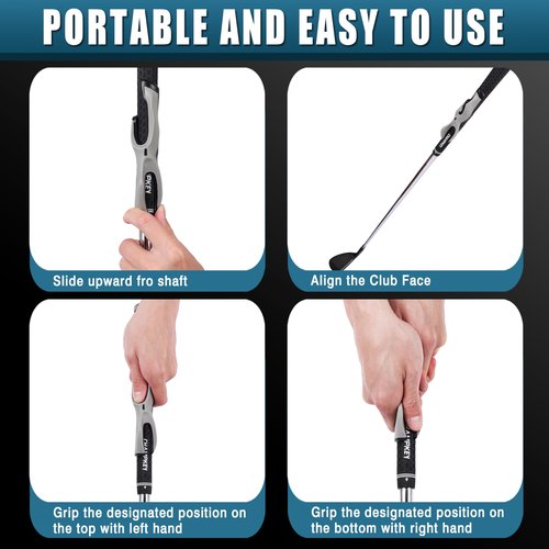 CHAMPKEY Professional Golf Grip Trainer - Perfect Golf Training Aid for Proper Hand Positioning and Grip - Suitable for Standard Size Golf Grip - Right Handed (Gray,Standard)